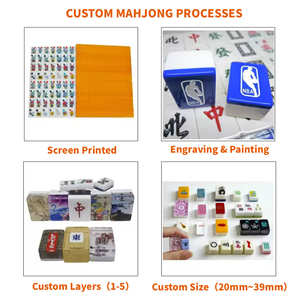 Juego de Fichas de Mahjong de Lujo Personalizadas para Niños, de Cuatro Capas, Acrílicas, Grabadas, 160 Prismas, Verde Esmeralda Oscuro, Ecológicas, para Viaje - Product Image 6