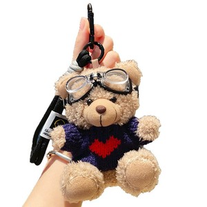 En gros, Mini porte-clés ours pilote en peluche créatif et mignon avec <span class=keywords><strong>pull</strong></span>, design cœur, pendentif de sac et ornement suspendu, idéal comme cadeau - Product Image 5