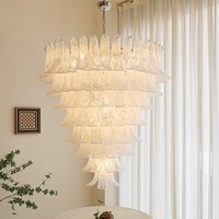 Lustre en verre de nuage de Style ancien français luxe rétro américain salon salle à manger chambre suspension escalier Duplex