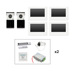 Smart Two-Unit Video Door Phone <strong>System</strong> with 4 Touch Displays Access Control and <strong>Security</strong> Camera Door Switch PSU - Product Image 1
