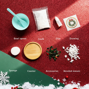 Christmas Art Mosaic Coaster DIY Kit Wooden <b>Craft</b> <b>Set</b> <b>for</b> <b>Adults</b> and Teens Unisex Holiday Decor Project - Product Image 2