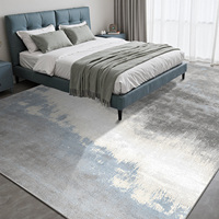 Tapis Moderne de Luxe Abstrait en Fausse Cachemire, Fabriqué à la Machine, Lavable, Antidérapant avec Support TPR, Impression Personnalisée, Tapis d'Intérieur Adapté aux Animaux Domestiques