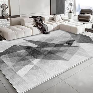 พรมปูพื้นทรงเรขาคณิตสไตล์นอร์ดิกสมัยใหม่ รูปทรงสี่เหลี่ยมผืนผ้า กันคราบสกปรก ผลิตจากกำมะหยี่คริสตัล เหมาะสำหรับห้องนั่งเล่นและห้องนอน รุ่น H-025-36 - Product Image 3