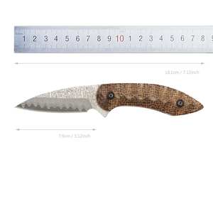Taiwan Meilleure vente 268 couteau à lame fixe de chasse en acier damas avec manche en Micarta pour polyvalent - Product Image 1