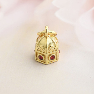 CZ8807 Chic Little Small Mini Diamond 18K Gold CZ Micro Pave Bell Lotus Lucky <span class=keywords><strong>Charm</strong></span> para collar pulsera joyería DIY fabricación - Product Image 5