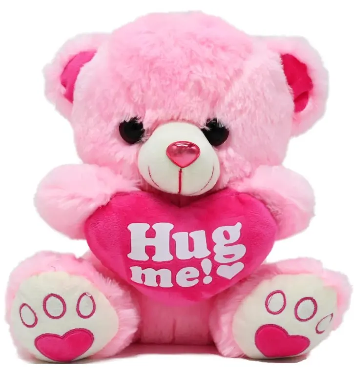 Boneka hewan Pink Beruang Teddy Valentine beruang dengan Peluk saya Bantal hati merah muda hadiah Hari Valentine untuk anak-anak