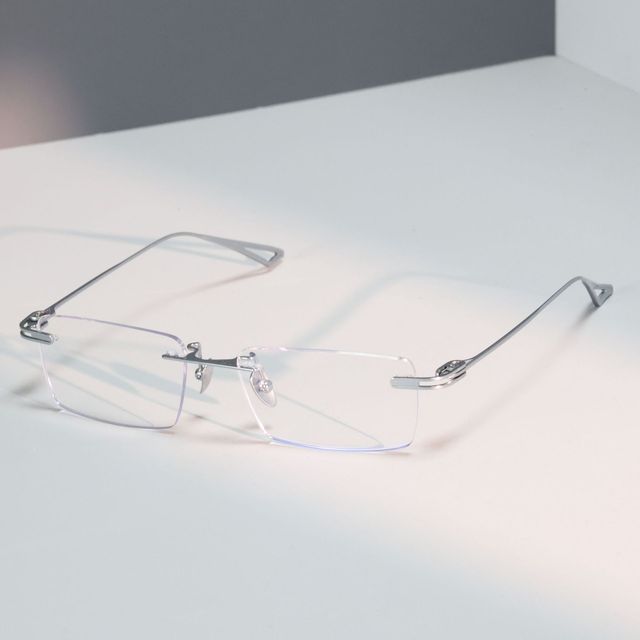 Male Fashion Rimless Spectacle Frame Pure Titanium Electroplated 80903-3