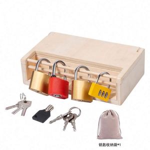 Preschool Sensory Fine Motor Skills STEM Montessori Busy Board <b>Set</b>-Lock and Key Toy for 3 4 5 Year Old - Product Image 5