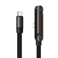 Cable de Carga Tipo C TUTI de 1.5m, Trenzado, de Aleación de Aluminio, 240W, Carga Rápida, con Soporte