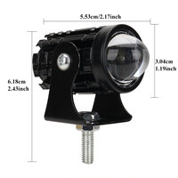Lampu kabut LED mobil Amber putih, lampu sorot rendah tinggi dua warna kuning, lampu depan sepeda motor skuter, lampu tambahan aluminium baru