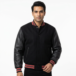 Veste en cuir élégante pour homme, veste de motard d'hiver de haute qualité, personnalisée, avec motif de lettres, design sans col - Product Image 1