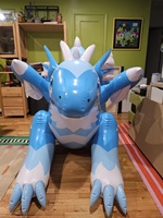 Jouet gonflable géant personnalisé en PVC, Dragon azuré et Dragon ailé bleu et blanc en fourrure, à chevaucher sur l'eau