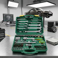 Ensemble d'outils de réparation automobile professionnel de 82 pièces, jeu de clés à douilles en acier CRV avec coffret robuste, kit d'outils de réparation pour vélo et moto