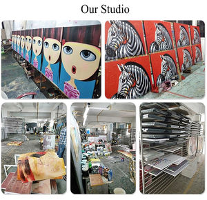 غرفة المعيشة أريكة الديكور الحديث الحد الأدنى 3d عدسي لوحة زيتية جدار الفن سميكة الملمس الأسود والأبيض شعار مخصص - Product Image 5