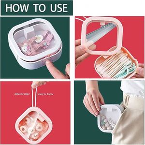 Organizador de Coleteros, Porta Toallitas Húmedas Portátil de Viaje, Organizador de Baño, Dispensador de Toallitas Húmedas, Dispensador de Hisopos de Algodón - Product Image 3