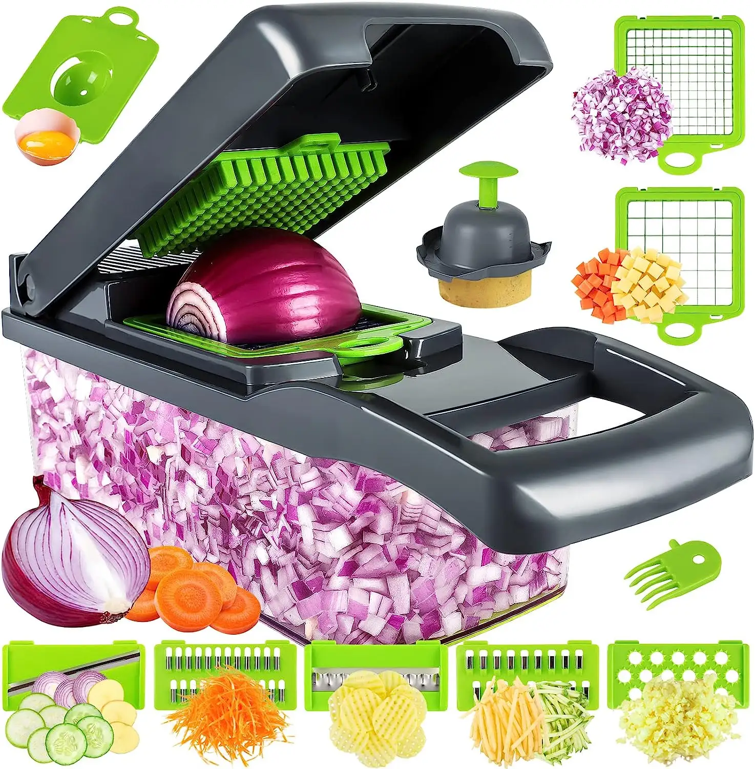 Bestseller Keukengereedschap Multi 16 In 1 Handmatige Mandoline Fruit Groentesnijder Ui Dicer Vegetarische Snijmachine Groente Chopper