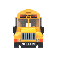 Briques de construction en plastique éducatives COGO, blocs de construction pour la ville, école maternelle, autobus scolaire, jouets de construction