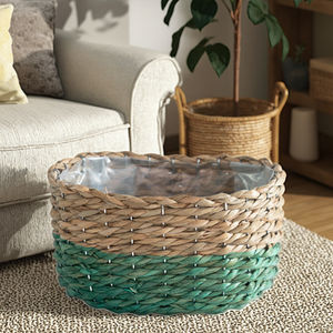 रचनात्मक पुष्प-पर्यावरण के अनुकूल फूलों की टोकरी टिकाऊ बुने आउटडोर सजावट के इनडोर उपयोग के लिए - Product Image 4