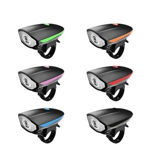 Phare de vélo LED rechargeable par USB, super lumineux, étanche, avec klaxon, universel pour VTT - Product Image 1