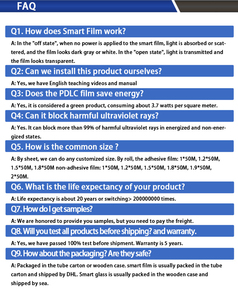 Película de Vidrio Inteligente Conmutable Eléctricamente PDLC Autoadhesiva con Transmitancia del 92% <span class=keywords><strong>para</strong></span> Privacidad en Oficinas - Product Image 6