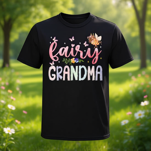 Camiseta floral mágica de Fairy Grandma para mujer, cuello redondo, manga corta, impresión digital, regalo de cumpleaños, ropa para fiesta de reunión familiar - Product Image 4