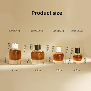 Diseño Especial, Botella de Perfume Vacía de Cristal Transparente de 30ml 50ml 80ml 100ml, Tapa con Borde Dorado Blanco/Negro, Serigrafía y Calcomanía - Product Image 2