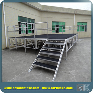Escenario Modular para Bodas con Altura Ajustable, Plataforma de Escenario Portátil de Aluminio sin Herramientas para Conciertos y Eventos - Product Image 4