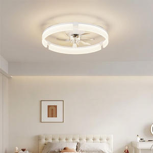 Ventilateur de plafond en métal à 7 pales, faible bruit (<30 dB), moteur CC à 6 vitesses, lumière LED à intensité variable, application intelligente et télécommande, pour chambre à coucher - Product Image 1