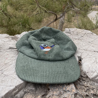 6-panel corduroy ongestructureerde petten, lage profiel petten met een licht gebogen klep