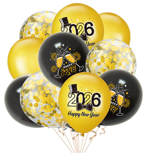 Decorazioni per Festa di Capodanno 2027: Striscioni con Lettere, Bandierine Triangolari, Ghirlande, Palloncini con Coriandoli, Topper per Torte e Cupcake - Product Image 4