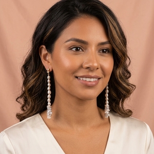 Boucles d'oreilles en perles baroques plaquées or, perles naturelles de forme unique, bijoux élégants pour femmes, pour soirée, bal, cadeau élégant - Product Image 1