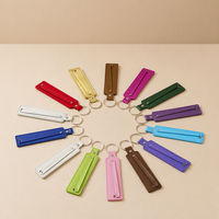 Porte-clés en cuir PU pour breloques coulissantes avec lettres, avec petite sangle de 8 mm, accessoires de fabrication de bijoux pour femmes, cadeau DIY pour enfants, 1 pièce