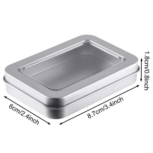 Tin <b>Box</b> Metal Tins with Lid Clear Top <b>Empty</b> Mini Portable Small Storage Tins Case for Home Candles Candies <b>Gifts</b> Balms Treasures - Product Image 2