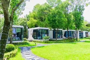 Maison capsule modulaire préfabriquée moderne de luxe imperméable et mobile pour usage en villa, hôtel ou bureau - Product Image 4