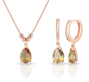 Nuevo diseño 925 plata esterlina sultanita Naturel Diaspore piedra collar y pendiente conjunto de joyas - Product Image 1