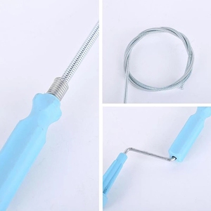2.6M <span class=keywords><strong>noir</strong></span> bleu à manivelle ressort égout outil de dragage évier cheveux <span class=keywords><strong>nettoyant</strong></span> Anti colmatage nettoyage - Product Image 4
