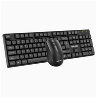 Ensemble clavier et souris sans fil W100 - Clavier et souris sans fil 2,4 G pour ordinateur portable, ordinateur de bureau, économie d'énergie