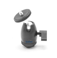 Fotografía 360 Giratorio Mini Ball Head 1/4 "Rosca con Adaptador de Zapata para Cámara, Luz LED, Monitor, Video y Videocámaras
