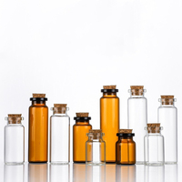 Bouteilles en verre miniatures à prix d'usine, flacons décoratifs pour petites potions, jolies bouteilles à vœux, flacons en verre avec bouchons en liège