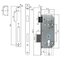 BBDHOME Serrure à mortaise magnétique silencieuse en nickel satiné pour porte en bois 9045