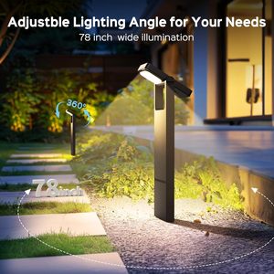 Lampe solaire de chemin Coxseni 200Lm LED en aluminium, lumière blanche chaude, éclairage extérieur à changement de couleur, panneau réglable à 360°, garantie de 2 ans - Product Image 2