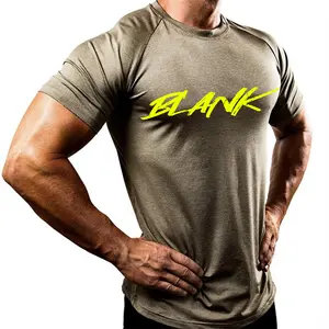 Fitness Muscle Fit T Shirt Gym Wear Men 100% Premium Cotton T-Shirt Customize Printing Logo Men'S O-Neck Blank T-Shirt