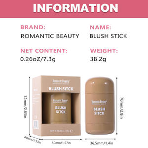 Stick de blush double usage et poudre de blush, fini mat, longue tenue, 6 couleurs pour le visage, éclaircit le teint - Product Image 4