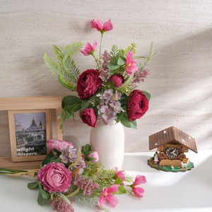 Arreglo de Rosas Artificiales Carrying Dreams, Tela Plástica Tejida, Decoración del Hogar, Ramo de Boda CF01328C - Product Image 1