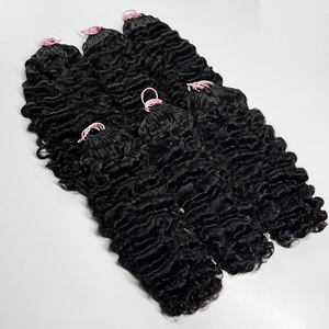 Cabello humano rizado para crochet, negro natural, pre-enlazado, suave, con rizos completos y puntas rizadas para trenzas de crochet. - Product Image 5