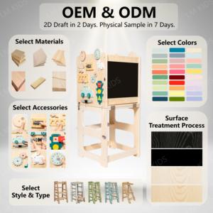Torre de Aprendizaje Montessori 8 en 1 Transformable de Madera, Convertible en <span class=keywords><strong>Silla</strong></span> Alta, Taburete de Cocina para Niños - Product Image 5