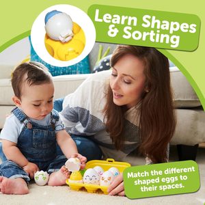 JOYSUNTOYS Juguetes <span class=keywords><strong>de</strong></span> Viaje para Bebés, Huevos Sorpresa con Sonido, Plástico, Juegos <span class=keywords><strong>de</strong></span> Clasificación y Emparejamiento para Niños Pequeños, Juguetes Sensoriales, Coordinación Mano-Ojo, 0-24 <span class=keywords><strong>Meses</strong></span> - Product Image 2