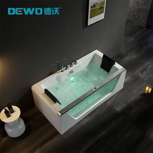 Tablier en verre autoportant pour 2 personnes Baignoire Baignoire Jacuzzis avec douche <span class=keywords><strong>Prix</strong></span> Baignoire de massage spa intérieure moderne en verre - Product Image 3
