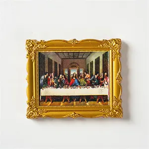 Custom Van Gogh the <span class=keywords><strong>Mona</strong></span> <span class=keywords><strong>Lisa</strong></span> 3D fiore magnetico frigo cornice per foto-capolavoro mondo arte decorativa artigianato - Product Image 3