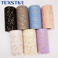 Ruban en tulle doré à étoiles, bobine de 6 pouces, 50 yards, pour accessoires de filles, jupes tutu, mariage, baby shower, fête d'anniversaire, DIY